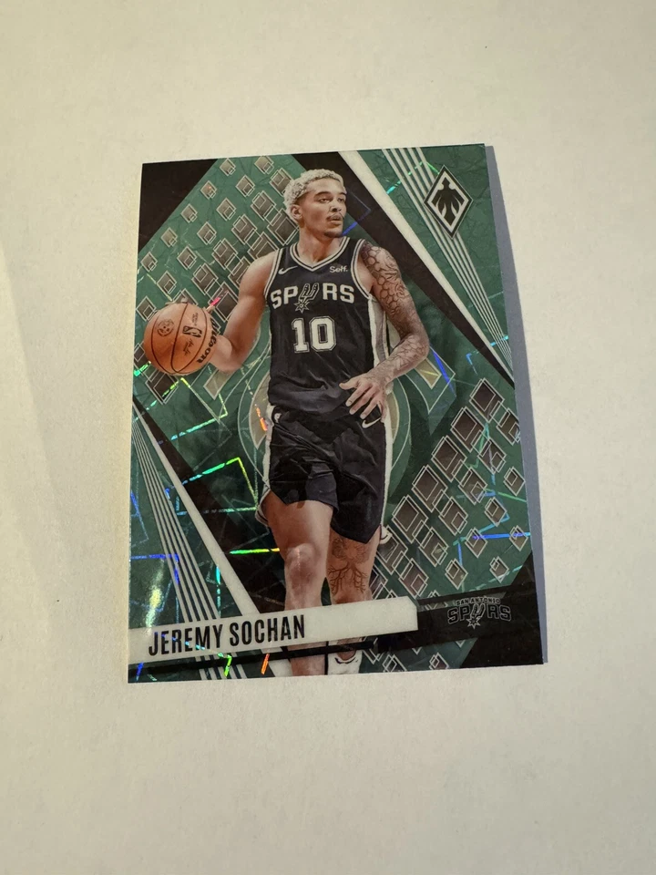2023-24 Panini Phoenix Jeremy Sochan Teal Laser Prizm Parallel SP - Image 1 of 1