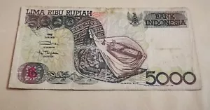 1992 Indonesia 5000 rupiah bank notes - Picture 1 of 2