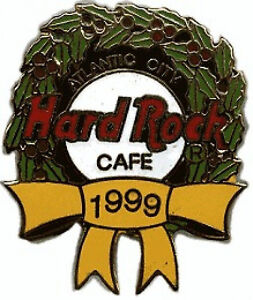 Ruban couronne pin Hard Rock Cafe ATLANTIC CITY 1999 NOËL - Catalogue HRC #540