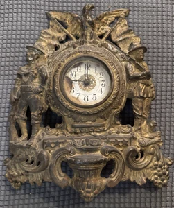 Antique Cast Iron Clock By Warner-Pre-WWI-Army & Navy - UNTESTED - Picture 1 of 12