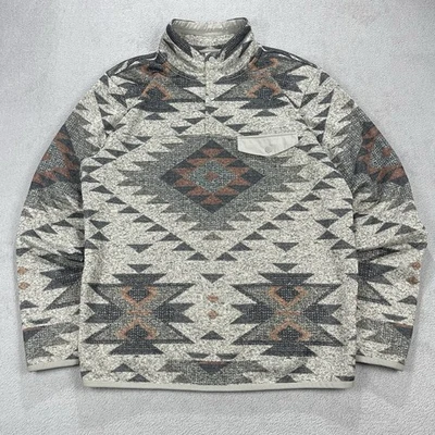 Lucky Brand Shearless Fleece Jacket Men's Large Multicolor Aztec Print Mock Neck - Image 1 of 4