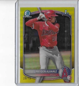 2025 Bowman Chrome Yellow  Refractor Hayden Alvarez  RC29/75  AVG 340 - Picture 1 of 1