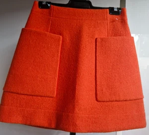 COS ORANGE 100%WOOL SIZE 34 MINI SKIRT 2 LARGE FRONT POCKETS FULLY LINED NEW - Bild 1 von 8