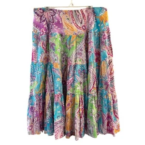 Falda Midi Lauren Ralph Lauren 100% Lino Cachemira en Niveles Talla 1X - Imagen 1 de 6