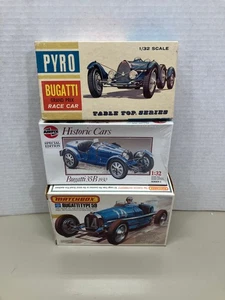 LOTE DE 3 KITS VINTAGE ESCALA 1/32 AMT, PYRO, AIRFIX AÑOS 20 BUGATTI'S SIN CONSTRUIR - Imagen 1 de 8