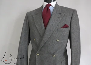 Traje a medida Anderson Sheppard Savile Row London franela gris humo 40 R - Imagen 1 de 23