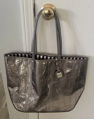 Henri Bendel Silver Luxury Sparkle Glitter Designer Tote Bag Purse Rare - Image 1 of 4