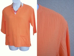 Blusa túnica Soft Surroundings Araza gasa talla S naranja melocotón BOLSILLOS camisa - Imagen 1 de 13