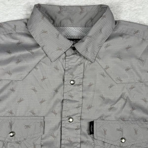 Hooey Habitat Western Shirt Rodeo Cowboy Short Sleeve Gray Print Size M - Picture 1 of 9
