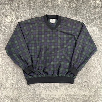 VTG Grand Slam Golf Windbreaker Jacket Mens XL Tartan Plaid Pullover 90s Logo - Image 1 of 4