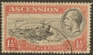 Ascension Stamp 1 1/2d 1934 King George V 'The Pier' - Picture 1 of 1