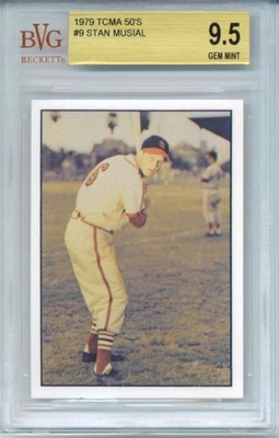 1979 TCMA 50's Stan Musial HOF #9 Saint Louis Cardinals BVG GEM MINT 9.5 - Image 1 of 2