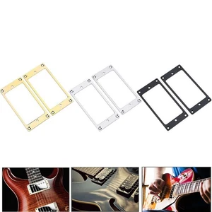 2 Pack Guitar Humbucker Pickup Mounting Ring Frame Bridge Neck Flat Bottom - Foto 1 di 18