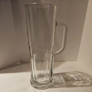 Tall Clear Glass Beer Mug Stein Paneled Heavy 20 oz 9" High Libbey EUC - Picture 1 of 3
