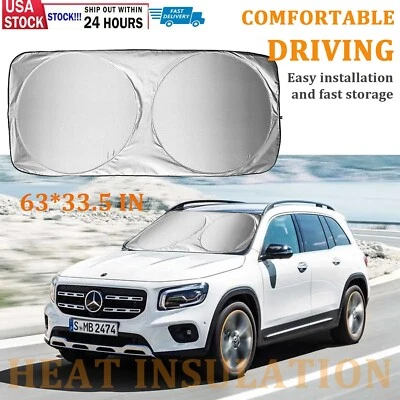 Fits Mercedes-Benz Car Windshield Sun Visor Shade Sun Block Visor Cover Foldable Foto 1 de 4