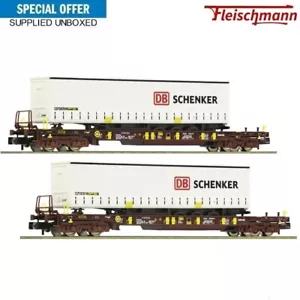 Fleischmann N 1:160 Qty 2x Pocket wagon T3 Sdgmns 33 AAE DB Schenker era VI NEW - Picture 1 of 4