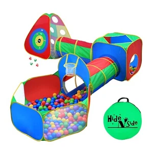 Hide N Side 6 Stck. Kinder Ballgrube Basketballzelt Tunnel Spielzeug mit Tasche! KOSTENLOSER VERSAND!! - Bild 1 von 9