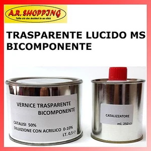 VERNICE TRASPARENTE LUCIDO MS ANTIGRAFFIO 2K PER AUTO E MOTO CARROZZERIA ML.500 - Foto 1 di 1