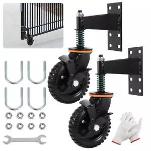 2pack 6inch Gate Wheel with Brake, Moves Smoothly Fence Gate Wheel, 600 Lb - Picture 1 of 6