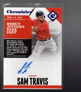 A7209- 2017 Panini Chronicles Autographs Blue #19 Sam Travis Auto /25 - NM-MT - Picture 1 of 2