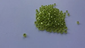 Miyuki seed beads size 11/0 15g Matte Silver Lined Chartreuse - Picture 1 of 6