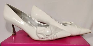 Torta Caliente Damen Satin spitz zulaufender Absatz Pumps Hochzeit Schuhe weiß Größe 11w - Bild 1 von 6