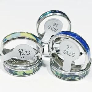 Wholesale 36 pcs 6mm inner arc beveled edge mixed color Stainless steel rings - Picture 1 of 6