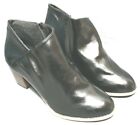 ANDIAMO womens 3 in block heel shoes size 10 M zipper side black faux leather up