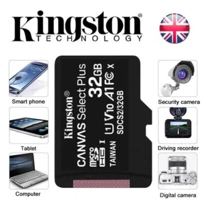 Kingston 32GB Karta Micro SD SD SDHC SDXC Karta pamięci TF Class 10 32GB Karta SD UK - Zdjęcie 1 z 6