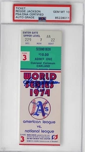 Reggie Jackson Signed 1974 World Series Game 3 Ticket PSA Auto 10 - Picture 1 of 2