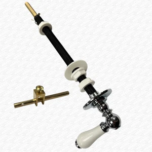 Long Reach CERAMIC Toilet Handle Extended Cistern Lever 300mm Long Chrome Finish - Picture 1 of 8
