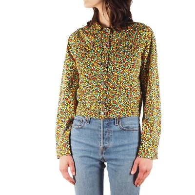 Moschino Jeans Vintage 90s Multicolor Crazy Print Denim Jacket size US10 IT44 - Image 1 of 4