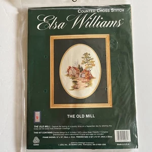 Vintage Elsa Williams The Old Mill 02065 Counted Cross Stitch 9.5"x12.5" Autumn - Picture 1 of 4