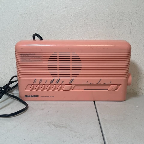 *PARTS ONLY* Sharp FX-C11 Pink Digital Alarm Clock AM/FM Radio 80's Cover