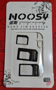 Noosy SIM Card Adapter Nano Micro Standard Converter Kit with SIM Tray Ejector - Photo 1 sur 2