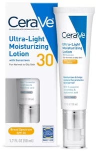 Cerave Ultra-Light Face Lotion/Moisturizer with SPF 30 Sun Protection - Picture 1 of 10