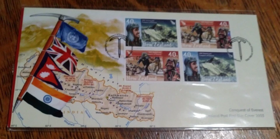 NUEVA ZELANDA FDC 2003 CONQUISTA DEL EVEREST SE-INQUILINO NEGRO 4 Foto 1 de 1