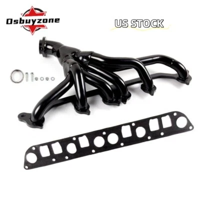 for 1991-1999 Jeep Wrangler Cherokee 4.0L Black Stainless Headers TJ YJ XJ ZJ US - Image 1 of 4