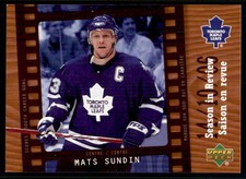 2007-08 McDonald's Upper Deck Season in Review Mats Sundin Toronto Maple Leafs