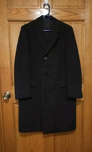 Vintage 1960's Hickey Freeman Customized Cashmere Wool blend Mens Topcoat L 42 - Picture 1 of 18