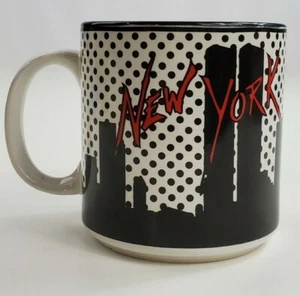 Vintage New York City Kaffeetasse Zwillingstürme Empire State Building Skyline1986 - Bild 1 von 9