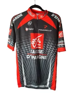 Maglia ciclismo Nalini Causes D'epargne zip davanti taglia 7 tasche sul retro - Foto 1 di 7