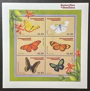 DOMINICA BUTTERFLY STAMPS 2000 MNH BUTTERFLIES LACE WING WILDLIFE INSECT MOTH