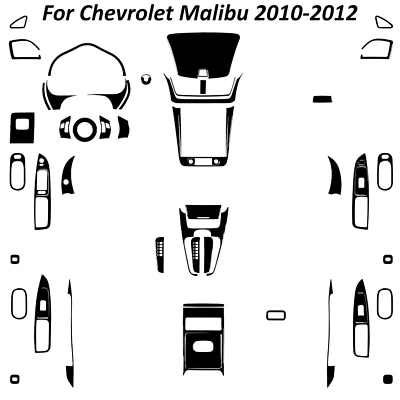 Juego completo de 52 piezas de molduras interiores negras para piano brillante para Chevrolet Malibu 2010-12 Foto 1 de 4