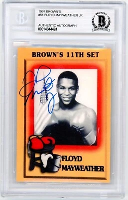 Floyd Mayweather Jr 1997 Brown’s Boxing #51 Rookie Autograph BAS Beckett PSA/DNA - Image 1 of 4