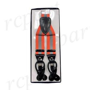 New Y back Men's reflective Orange glow in the dark Suspender Braces elastic 