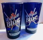 VTG Pair (2) Labatt Blue 16oz Pint Beer Glasses. Bauer Hockey. Cobalt Blue RARE