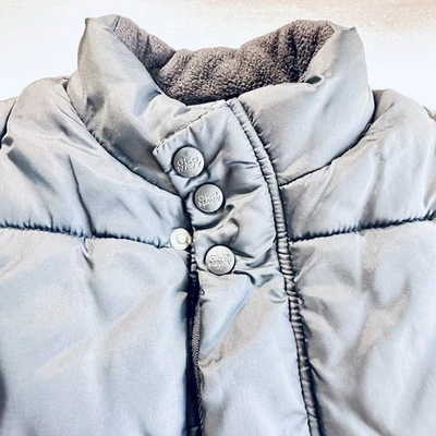 Old Navy Boys Puffer Winter Zip-Up / Button Vest Dark Blue Gray Size 6* - Image 1 of 4