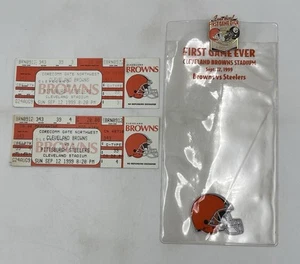 Cleveland Browns 9/12/1999 - 2 Full Tickets /Steelers 1st Game Back/ & PIN - Picture 1 of 4