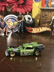 Hot Wheels Aristo Rat 1:64 Pickup Truck Rat Rod Green Diecast USED EX Condition - Picture 1 of 10
